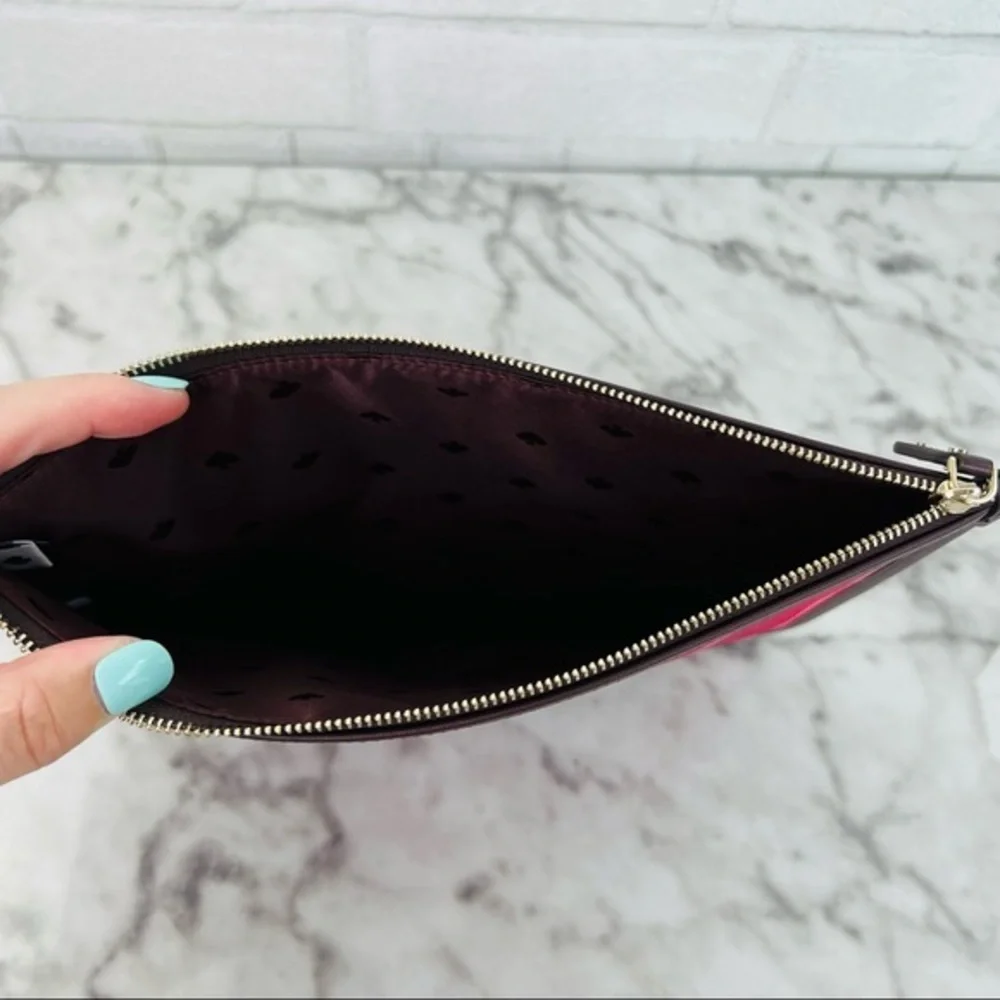 Kate Spade Ella Plaid Large Zip Pouch